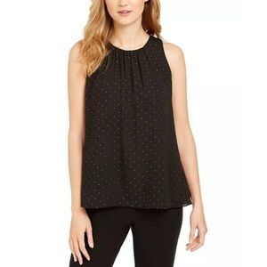 Calvin Klein Sleeveless Blouse Gold Accents L